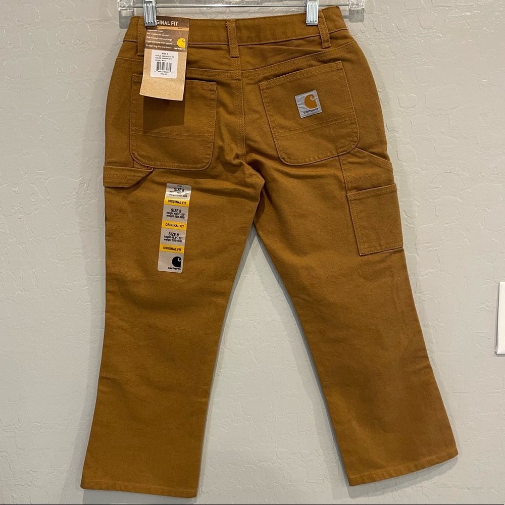 NEW Boys Carhartt Carpenter Canvas Original Fit Straight Leg Brown Pants - Picture 4 of 4